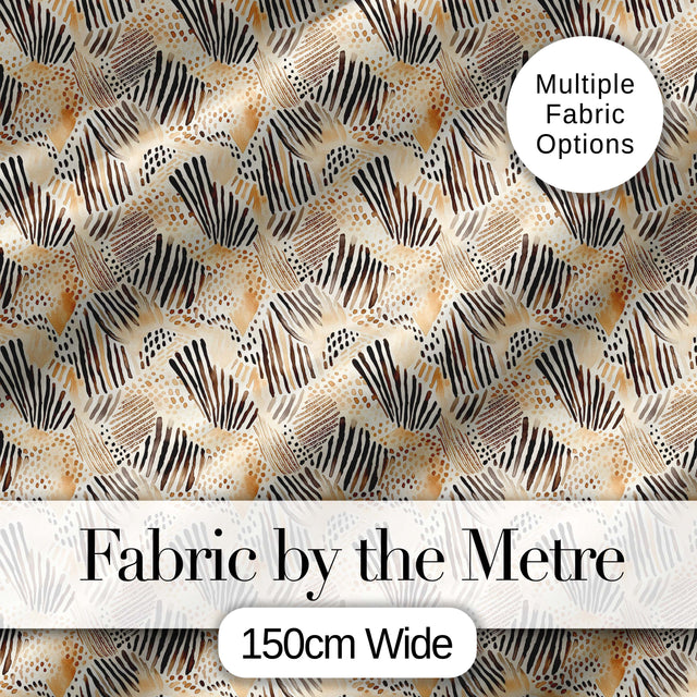 Modern Brush Stroke Neutral Abstract Seamless Pattern Digital Print Fabric by the Metre UK Sewing Quilting Textile Design