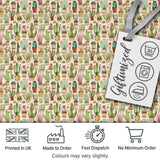 Hand Drawn Potted Succulents Cactus Garden Seamless Pattern Digital Print Fabric by the Metre UK Sewing Quilting Textile Design