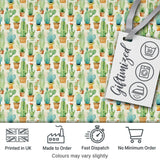 Soft Watercolor Potted Cactus Succulent Garden Seamless Pattern Digital Print Fabric by the Metre UK Sewing Quilting Textile Design