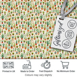 Rustic Desert Potted Cactus Succulent Collection Seamless Pattern Digital Print Fabric by the Metre UK Sewing Quilting Textile Design