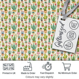 Charming Pastel Potted Cactus Succulent Garden Seamless Pattern Digital Print Fabric by the Metre UK Sewing Quilting Textile Design