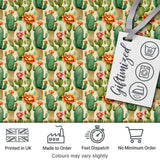 Elegant Blooming Cactus Floral Botanical Seamless Pattern Digital Print Fabric by the Metre UK Sewing Quilting Textile Design