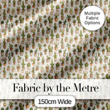 Neutral Tone Potted Cactus Succulent Botanical Seamless Pattern Digital Print Fabric by the Metre UK Sewing Quilting Textile Design