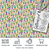 Colorful Pastel Cactus Succulent Garden Bright Seamless Pattern Digital Print Fabric by the Metre UK Sewing Quilting Textile Design