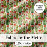 Blooming Desert Cactus with Orange Flowers Seamless Pattern Digital Print Fabric by the Metre UK Sewing Quilting Textile Design