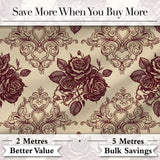 Classic Baroque Rose Damask Ornate Seamless Pattern Digital Print Fabric by the Metre UK Sewing Quilting Textile Design