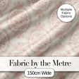 Elegant Vintage Heart Frame Floral Medallion Seamless Pattern Digital Print Fabric by the Metre UK Sewing Quilting Textile Design