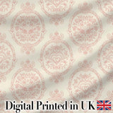 Elegant Vintage Heart Frame Floral Medallion Seamless Pattern Digital Print Fabric by the Metre UK Sewing Quilting Textile Design