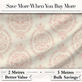 Elegant Vintage Heart Frame Floral Medallion Seamless Pattern Digital Print Fabric by the Metre UK Sewing Quilting Textile Design