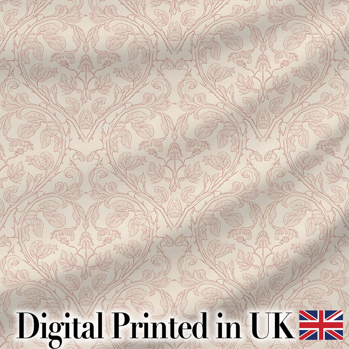 Soft Vintage Floral Vine Botanical Seamless Pattern Digital Print Fabric by the Metre UK Sewing Quilting Textile Design