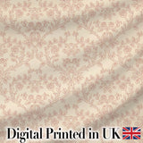 Ornate Rose Heart Vine Romantic Seamless Pattern Digital Print Fabric by the Metre UK Sewing Quilting Textile Design