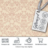 Ornate Rose Heart Vine Romantic Seamless Pattern Digital Print Fabric by the Metre UK Sewing Quilting Textile Design