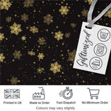Black Gold Snowflake Elegant Seamless Pattern Digital Print Fabric by the Metre UK Sewing Quilting Textile Design Luxury Festive