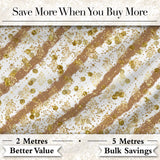 Gold Glitter Damask Stripe Elegant Seamless Pattern Digital Print Fabric by the Metre UK Sewing Quilting Textile Design Luxury