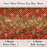 Red Chevron Christmas Tree Glitter Seamless Pattern Digital Print Fabric by the Metre UK Sewing Quilting Textile Design Holiday