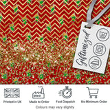 Red Chevron Christmas Tree Glitter Seamless Pattern Digital Print Fabric by the Metre UK Sewing Quilting Textile Design Holiday