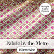 Pink Gold Chevron Glitter Dot Seamless Pattern Digital Print Fabric by the Metre UK Sewing Quilting Textile Design Chic Modern