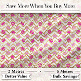 Pink Gold Chevron Glitter Dot Seamless Pattern Digital Print Fabric by the Metre UK Sewing Quilting Textile Design Chic Modern