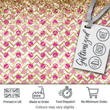 Pink Gold Chevron Glitter Dot Seamless Pattern Digital Print Fabric by the Metre UK Sewing Quilting Textile Design Chic Modern