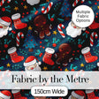Cute Gingerbread Santa Tree Candy Cane Seamless Pattern Digital Print Fabric by the Metre UK Sewing Quilting Textile Design Kids Festive