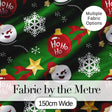 Cute Snowman Ornament Star Snowflake Seamless Pattern Digital Print Fabric by the Metre UK Sewing Quilting Textile Winter Christmas Fun