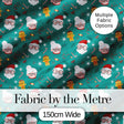 Cute Santa Mrs Claus Gingerbread Seamless Pattern Digital Print Fabric by the Metre UK Sewing Quilting Textile Christmas Family Design
