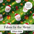 Cute Santa Claus Gingerbread Gift Snowflake Festive Seamless Pattern Digital Print Fabric by the Metre UK Sewing Quilting Textile