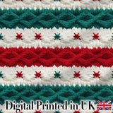 Cute Festive Knitted Texture Red Green White Cozy Seamless Pattern Digital Print Fabric by the Metre UK Sewing Quilting Textile