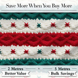 Cute Festive Knitted Texture Red Green White Cozy Seamless Pattern Digital Print Fabric by the Metre UK Sewing Quilting Textile