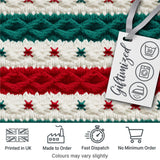 Cute Festive Knitted Texture Red Green White Cozy Seamless Pattern Digital Print Fabric by the Metre UK Sewing Quilting Textile