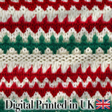 Cute Handmade Wool Knit Red Green White Cozy Seamless Pattern Digital Print Fabric by the Metre UK Sewing Quilting Textile