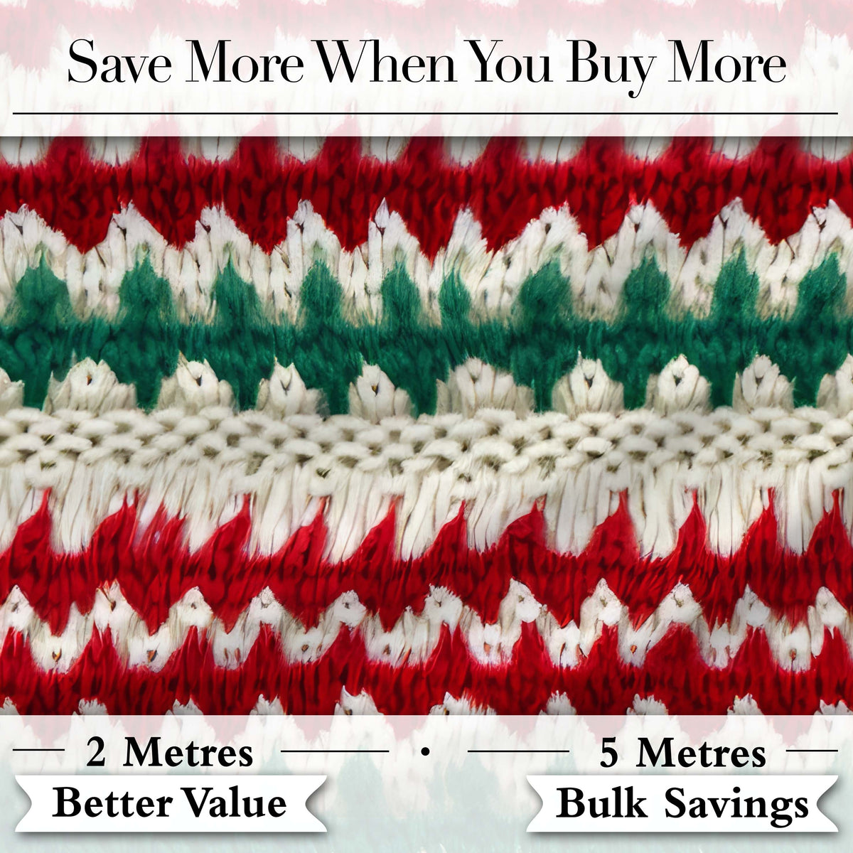 Cute Handmade Wool Knit Red Green White Cozy Seamless Pattern Digital Print Fabric by the Metre UK Sewing Quilting Textile