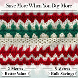Cute Handmade Wool Knit Red Green White Cozy Seamless Pattern Digital Print Fabric by the Metre UK Sewing Quilting Textile