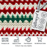 Cute Handmade Wool Knit Red Green White Cozy Seamless Pattern Digital Print Fabric by the Metre UK Sewing Quilting Textile