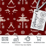 Cute Nordic Knitted Christmas Tree Snowflake Red Seamless Pattern Digital Print Fabric by the Metre UK Sewing Quilting Textile