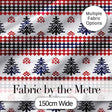 Cute Red White Blue Nordic Christmas Tree Snowflake Seamless Pattern Digital Print Fabric by the Metre UK Sewing Quilting Textile