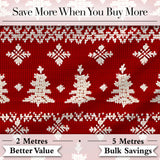 Cute Red Knitted Christmas Tree Snowflake Nordic Classic Seamless Pattern Digital Print Fabric by the Metre UK Sewing Quilting Textile