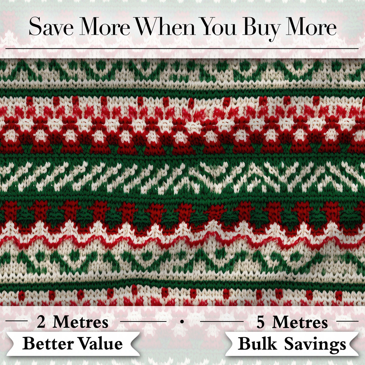 Cute Traditional Red White Nordic Christmas Tree Snowflake Seamless Pattern Digital Print Fabric by the Metre UK Sewing Quilting Textile
