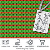 Cute Festive Knit Green Red White Nordic Textile Seamless Pattern Digital Print Fabric by the Metre UK Sewing Quilting Textile
