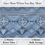 Cute Blue Knitted Winter Heart Snowflake Nordic Seamless Pattern Digital Print Fabric by the Metre UK Sewing Quilting Textile