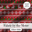 Cute Red Nordic Reindeer Snowflake Christmas Tree Knitted Seamless Pattern Digital Print Fabric by the Metre UK Sewing Quilting Textile