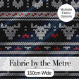 Cute Blue Nordic Snowflake Winter Traditional Knitted Seamless Pattern Digital Print Fabric by the Metre UK Sewing Quilting Textile