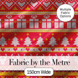 Cute Red Christmas Gift Box Heart Tree Festive Knitted Seamless Pattern Digital Print Fabric by the Metre UK Sewing Quilting Textile
