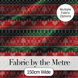 Classic Nordic Christmas Ornament Heart Stripe Knit Seamless Pattern Digital Print Fabric by the Metre UK Sewing Quilting Textile
