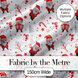 Cute Santa Claus Watercolor Gift Candy Cane Seamless Pattern Digital Print Fabric by the Metre UK Sewing Quilting Textile