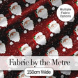 Santa Face Red Snow Background Christmas Seamless Pattern Digital Print Fabric by the Metre UK Sewing Quilting Textile