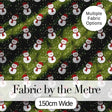Cute Snowman Winter Forest Snowfall Seamless Pattern Digital Print Fabric by the Metre UK Sewing Quilting Textile