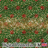 Gold Leopard Print Glitter Christmas Seamless Pattern Digital Print Fabric by the Metre UK Sewing Quilting Textile