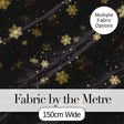 Luxury Gold Snowflake Black Background Christmas Seamless Pattern Digital Print Fabric by the Metre UK Sewing Quilting Textile