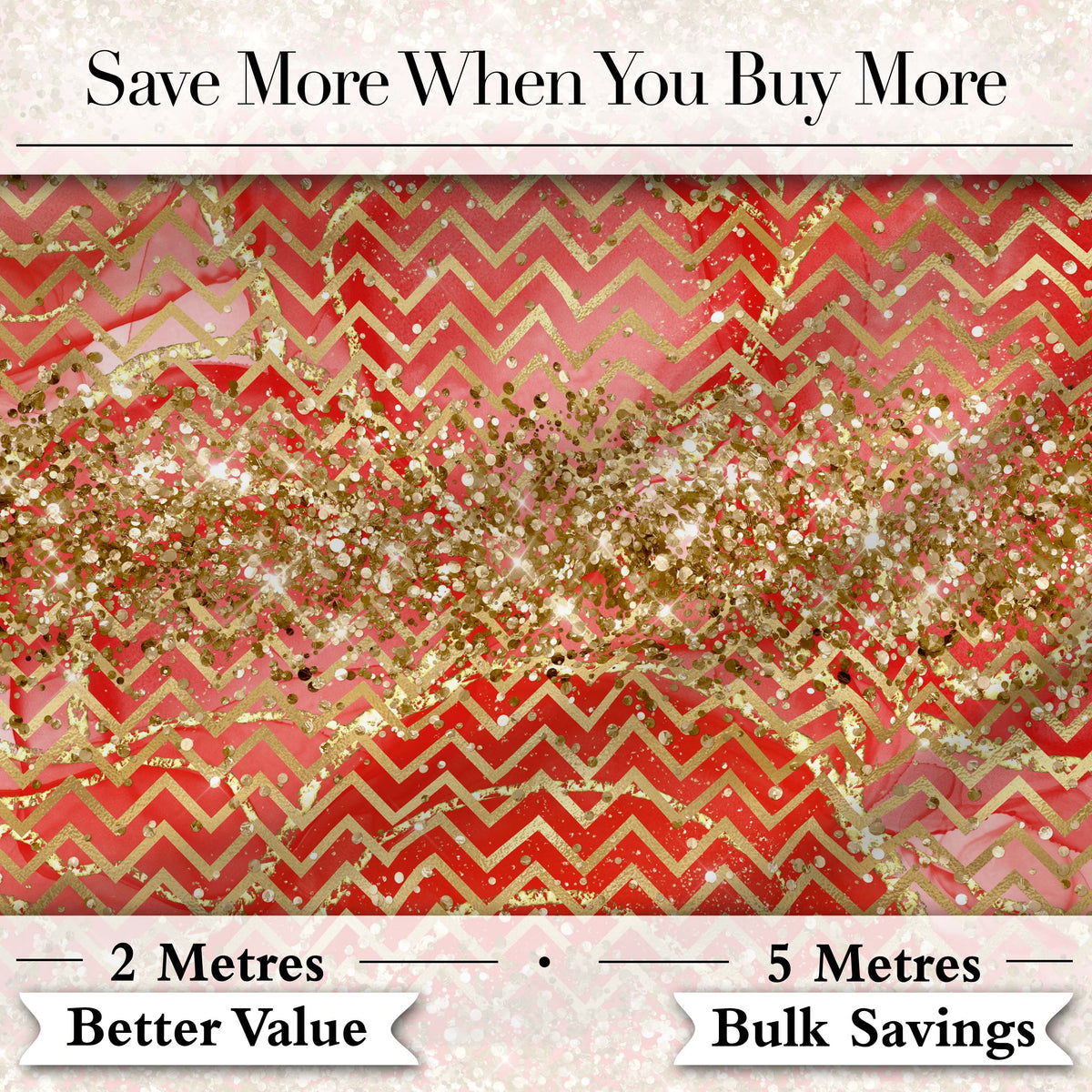 Gold Glitter Chevron Festive Christmas Seamless Pattern Digital Print Fabric by the Metre UK Sewing Quilting Textile